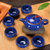 陶瓷功夫组合茶具整套装冰裂釉纹紫砂六色日式品茗小茶杯(6宝石蓝+宝蓝壶套装)