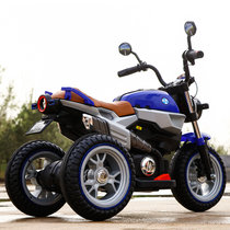 儿童电动摩托车男孩三轮车小孩玩具女孩充电超大电瓶可坐大人双人(粉色)