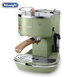 德龙（Delonghi）咖啡机 半自动咖啡机 意式浓缩 家用 复古泵压式不锈钢锅炉 ECO310 橄榄绿