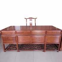 红木家具1.6/1.8/2米书桌实木办公桌两件套大班台老板桌刺猬紫檀木(其他 2米书桌+椅子)