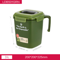 乐扣乐扣垃圾桶厨房湿垃圾分类家用餐桌带盖手提便携收纳干湿分离(绿色3L 默认版本)