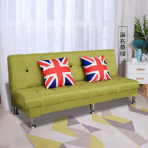 缘诺亿 小户型客厅沙发单人双人三人沙发可折叠两用沙发床简易懒人沙发麻布007#(草绿色 1.8米抱枕颜色随机)