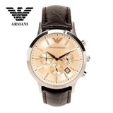 阿玛尼ARMANI手表 简约时尚质感皮带三眼计时男士石英表欧美品牌 AR2433(皮带)