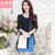 斯黛欧2016春装新款女装韩版修身拼接大码假两件套雪纺连衣裙1835(天蓝色 XL)