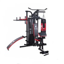 为尔康大型家用健身器材健身房组合多功能力量训练器械综合训练器(黑色 单人站+双杠+健腹板+沙袋)