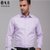 雅戈尔专柜男士纯棉免烫格子衬衫 商务休闲长袖衬衣 DP14816(紫罗兰 43)