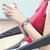 罗西尼女表镶钻石英表皮带腕表酒桶型时尚女士手表SR3398(红色)