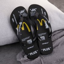 夏季人字拖个性室外沙滩潮流韩版防滑2021新款内外穿男女士凉拖鞋(PLUS黑色 44-45)