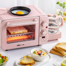 小熊（Bear）电烤箱 烤面包机多士炉全自动家用小型多功能烤箱三合一早餐机 粉色 DSL-C02B1