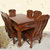 红木家具红木餐桌实木餐桌长方形一桌六椅麒麟饭桌集一美刺猬紫檀木(一桌六椅)