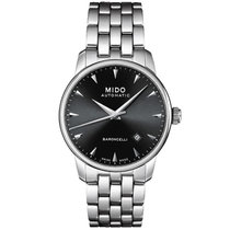 瑞士机芯 美度(MIDO)手表 贝伦赛丽系列 全自动机械表防水男表 商务男士手表M8600.4.26.8(银壳黑面银钢带)