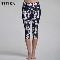 TITIKA瑜伽服印花健身运动裤休闲紧身弹力瑜伽长裤11999(玫瑰印花 XL)