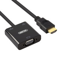 优越者（Unitek)Y-6333 HDMI转VGA线带音频高清线转换器电脑ps3 vga接口连接线接头(黑色)