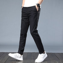 X17夏季新款休闲裤男直筒修身薄款简约潮流男装弹力长裤子XCF0075(黑色 32)