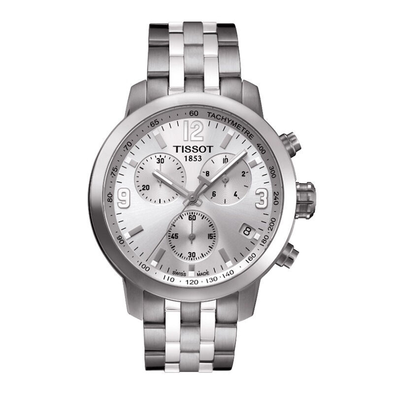 天梭/Tissot手表 PRC200系列多功能钢带男表T055.417.11.057.00(银壳白面银钢带 钢带)