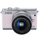 佳能(Canon)EOS M100(EF-M15-45 IS STM) 约2420万有效像素 触控翻转LCD 微单相机 全像素双核对焦 粉色