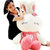 可爱米菲兔公仔毛绒玩具love兔子抱枕布娃娃女生节女生日礼物(粉色 60cm)