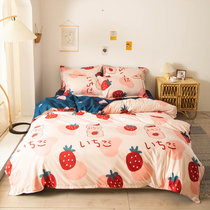 格莉安GELIAN 新款时尚活性印花四件套双人套件儿童单人三件套被罩床单(OT草莓酸奶)