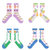 4双装FLORETO春夏薄款透气玻璃丝袜子女中筒袜可爱日系花朵图案袜(可爱熊组合一 均码（34-40码），2组减五元)