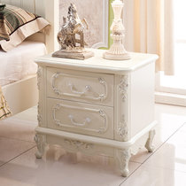 圣肯尼家具 欧式床头柜 法式浪漫床头柜 烤漆储物柜 收纳柜子(象牙白 双抽床头柜)