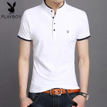 夏季男士短袖t恤 韩版修身半袖T恤男 青年男装上衣POLO衫  PB-8809(PB-8809白色 170)