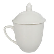 滋仁 陶瓷带盖茶杯水杯 办公室会客室会议室用茶杯 6只装(默认 默认)
