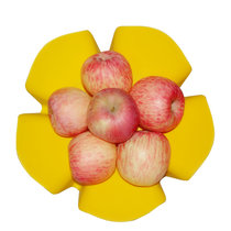 西派珂欧式创意花朵造型果盆水果收纳沥水篮时尚彩色果盘塑料果盘(黄色果盘)