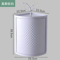 竹咏汇  卫生间三角置物架 沐浴用品收纳架子 浴室塑料壁挂转角收纳柜 厨房调料收纳盒(北欧白37高浴室三角置物架)