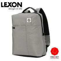 LEXON法国乐上手提包电脑包男休闲商务双肩包笔记本背包双层简约(灰色)