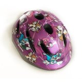儿童溜冰头盔自行车轮滑护具头盔卡通骑行头盔(紫色)