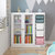 可比熊实木书柜玻璃柜带门儿童书橱落地组合柜防尘书架简约储物柜(白色)