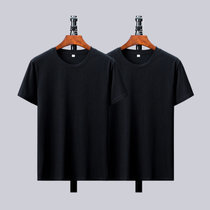 筑恒丰 男款 夏季经典纯色T恤95棉2件组合特惠装(黑黑 XL)