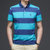 男装 2021夏季新款商务短袖男式T恤条纹翻领纯棉男士POLO衫(170/M 2302蓝色)