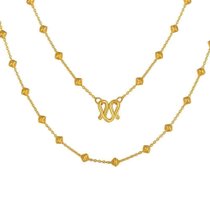 中国黄金足金串珠间隔简约新款项链约6.45g （链长约44.6cm-45.0cm） 足金串珠