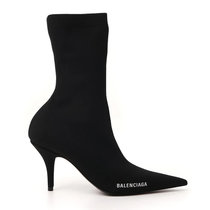 BALENCIAGA女士黑色针织高跟中筒靴 616246-W1802-109037黑 时尚百搭