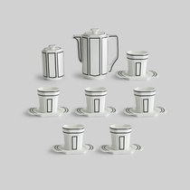 北欧式下午茶茶具套装家用高档陶瓷创意英式骨瓷咖啡具杯壶带托盘(1壶6杯6碟1罐 11件)