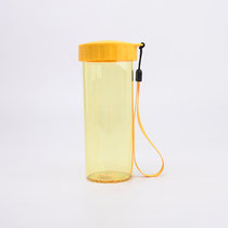 特百惠新款水杯塑料杯子学生运动水杯430ml夏季柠檬杯便携随手杯(日出黄)