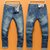 1718 北极绒时尚薄款男士牛仔长裤(1718浅蓝 36（2.8尺）)