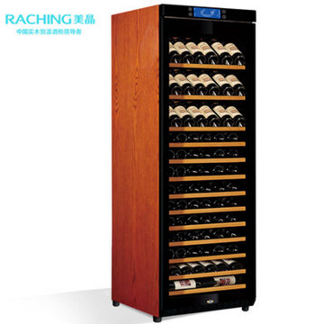 美晶(Raching)W380A实木红酒柜 家用恒温压缩机葡萄酒柜（120-140瓶红酒）冰吧(橡木棕)