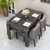 现代简约实木火烧石餐桌椅组合 长方形北欧小户型火山石6人饭桌(1米2*0.7单桌(实木款自提价))