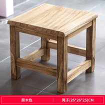 豫见美农 实木矮凳时尚小凳子创意板凳成人家用木头换鞋凳客厅坐凳方凳(凳子 C3141 原木色)