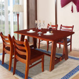 木巴现代中式餐桌椅组合长方形家用饭桌4人6人实木烤漆餐台