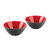意大利 GUZZINI 多彩沙拉碗小吃盘果盘 二件套 12cm 国美厨空间(黑红)