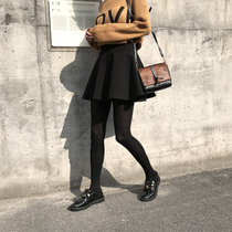 黑色a字裙子冬季新款短裙蓬蓬裙高腰学生半身裙(黑色 2XL)