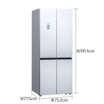 西门子（SIEMENS）BCD-452(KM46FS20TI）452升 玻璃门 变频 零度混冷 十字对开多门冰箱（白色）