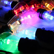 LED S14 户外露台灯串15灯 含16个LED防碎灯泡 1 个备用 防风雨商 家多用灯串(14.63M 五彩光 15灯)