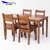 天米 TIMI 北欧白橡实木餐桌椅 简美胡桃色1.2米1.4米餐厅家具 长方形一桌四椅(胡桃色 1.2米+4把高背椅)