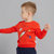 abckids童装 男童长袖可爱卫衣秋装中小童儿童韩版套头休闲上衣F7321402D(120cm 鲜红色)
