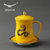 Auratic国瓷永丰源 骨瓷茶杯陶瓷对杯带盖套装办公杯创意礼品杯(蛇杯帝王黄)