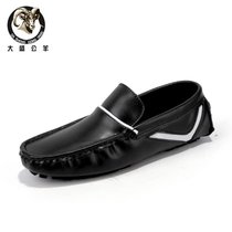 大盛公羊男士舒适休闲商务鞋豆豆鞋标准皮鞋码百搭时尚男鞋DSBT0602(黑色 44)